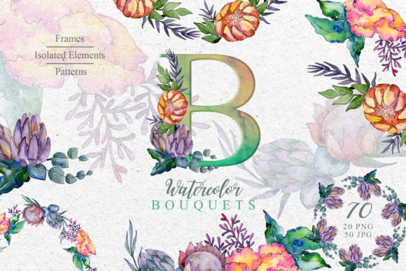 Bouquets a Special Case Watercolor Illustrations