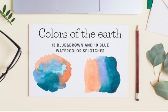 Brown and Blue Watercolor Splash Clipart Review