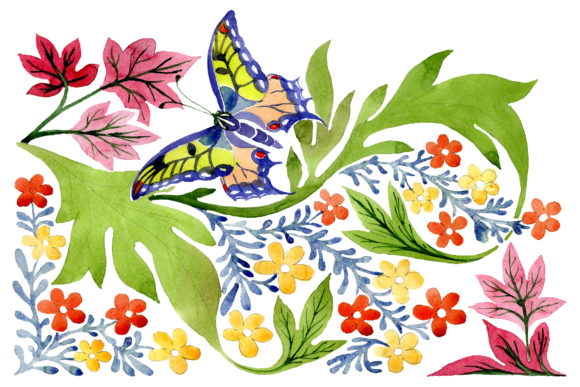 European Floral Ornament Watercolor & Illustrations