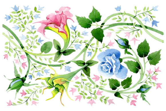 Floral Watercolor Pattern: Premium Illustrations