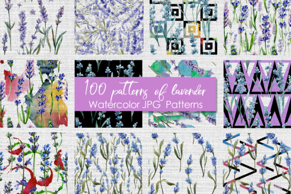 Lavender Watercolor Patterns for Blog Illustrations