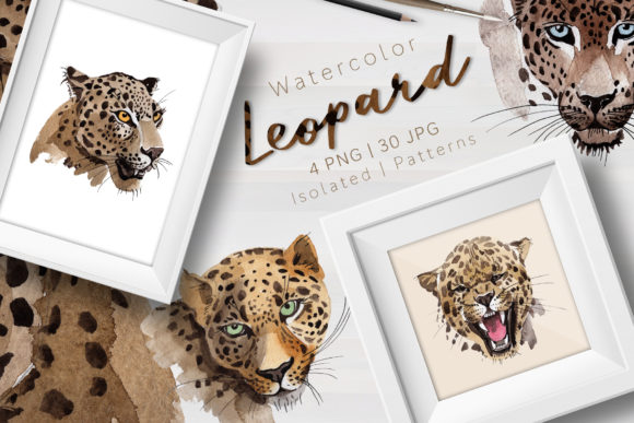 Leopard Watercolor Set: Bold Illustrations