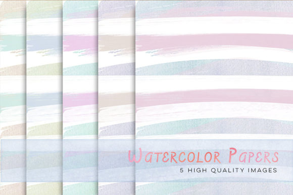 Pastel Watercolour Stripes Clip Art & Illustrations