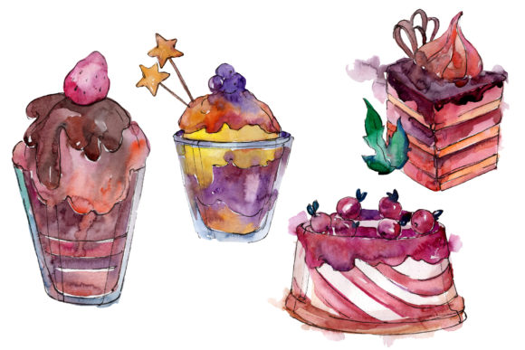 Spring Dessert Watercolor: Sweet Illustrations