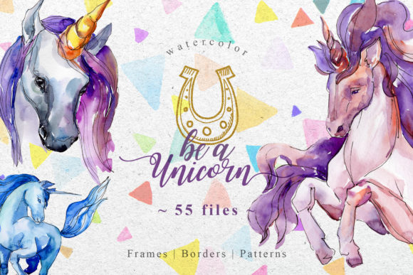 Unicorn Violet Watercolor Illustrations Review