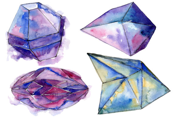 Violet Crystals Watercolor Illustrations Review
